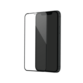 Protection d'&eacute;cran en verre tremp&eacute; (100% de surface couverte) pour Apple iPhone 12 mini, Noir