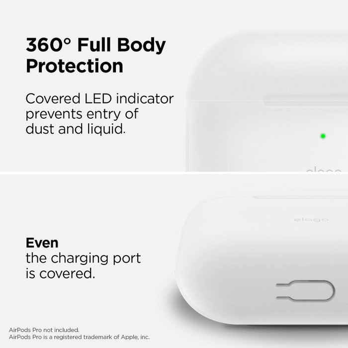 Airpods Pro Protective Silicon Case White