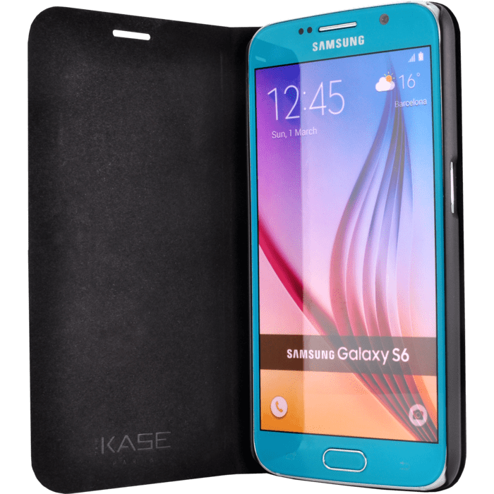 Coque Clapet pour Samsung Galaxy S6, Bois Naturel de Rosewood