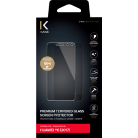 Case Premium Tempered Glass Screen Protector for Huawei Y6 (2017), Transparent