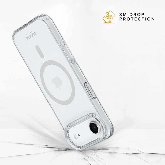 Coque antibact&eacute;rienne antichoc magn&eacute;tique invisible Fabriqu&eacute; Avec du 75% Plastique Recycl&eacute; pour Apple iPhone Air, Transparente