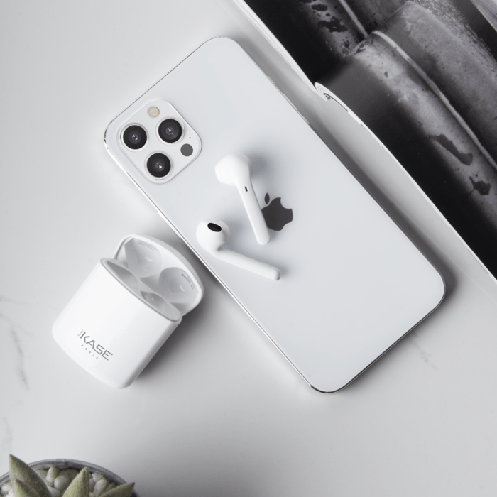 &Eacute;couteurs sans fil Sonik Lite On-Ear avec bo&icirc;tier de chargement, Blanc brilliant