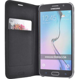 Etui &agrave; clapet pour Samsung Galaxy S6, Noir Cosmos