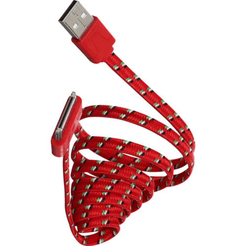 Câble plat 30 broches vers USB (1m) en nylon, Rouge