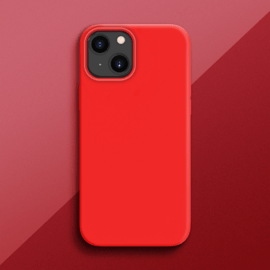 Coque antichoc en gel de silicone doux pour Apple iPhone 13, Rouge Ardent