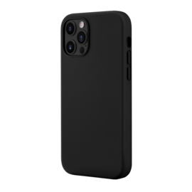 (O) Coque antichoc en gel de silicone doux pour Apple iPhone 12 Pro Max, Noir Satin