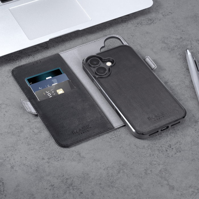 Etui & Coque robuste magn&eacute;tique 2-en-1 et fabriqu&eacute; avec un &eacute;tui en plastique recycl&eacute; pour Apple iPhone 17, Noir Onyx