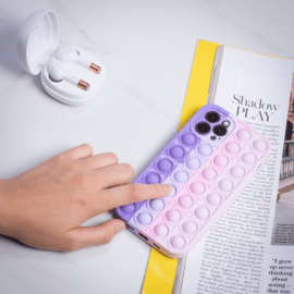 Coque Popping Bubble pour Apple iPhone 12/12 Pro, Bleu Vert