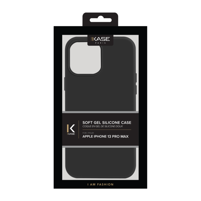 Coque en Gel de Silicone Doux pour Apple iPhone 13 Pro Max, Noir satin