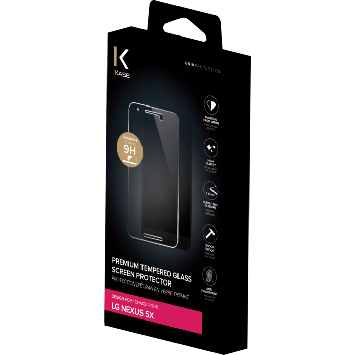 Protection d'&eacute;cran premium en verre tremp&eacute; pour LG Nexus 5X, Transparent