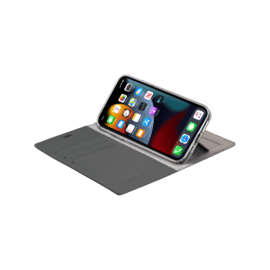 Diarycase 2.0 Coque clapet en cuir v&eacute;ritable avec support aimant&eacute; pour Apple iPhone 13 mini, Noir Minuit