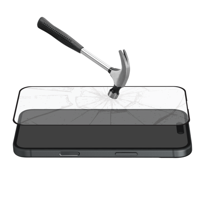 Protection d&rsquo;&eacute;cran antibact&eacute;rienne en verre tremp&eacute; ultra-r&eacute;sistant &agrave; bords incurv&eacute;s (60% verre tremp&eacute; recycl&eacute;) pour Apple iPhone 16 Plus, Noir