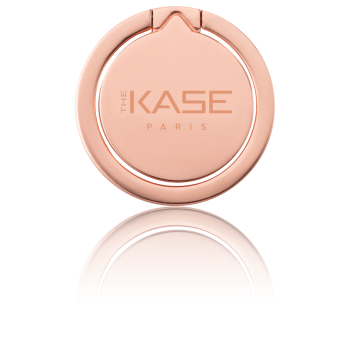 Flip magn&eacute;tique anneau accroche & support smartphone, Or rose