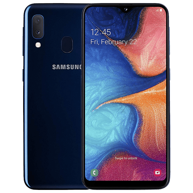 Galaxy A20e 2019 reconditionn&eacute; 32 Go, Bleu, d&eacute;bloqu&eacute;
