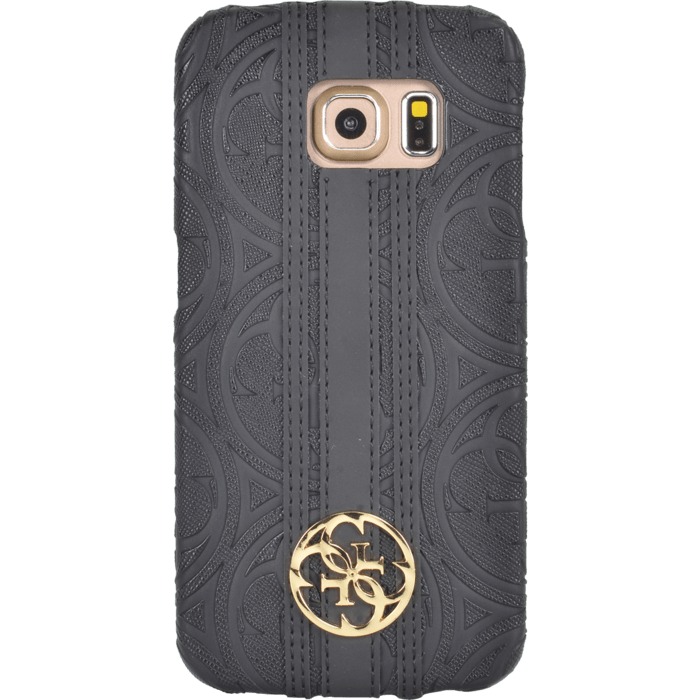 Guess Heritage Coque pour Samsung Galaxy S6 Edge, Noir