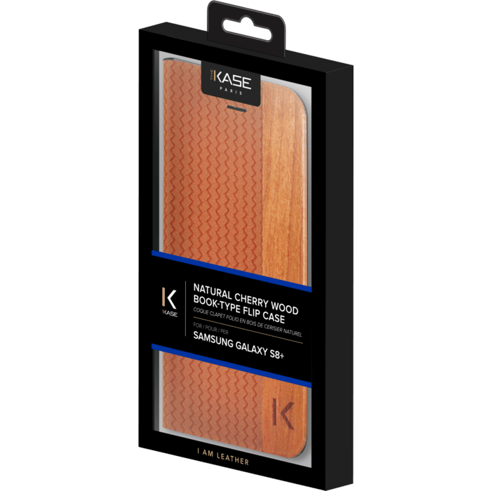 Coque Clapet pour Samsung Galaxy S8+, Marron & Bois De Cerisier Naturel