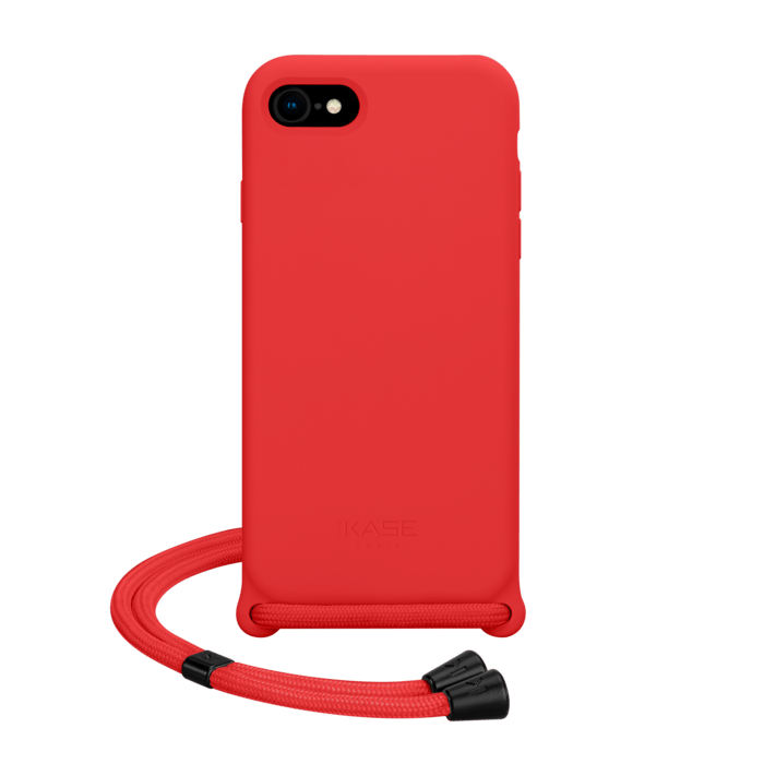 Crossbody Strap Soft Gel Silicone Case For Apple Iphone 7 8 Se Se 22 Fiery Red The Kase