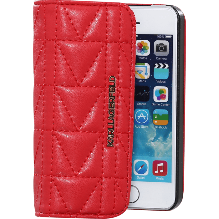 Karl Lagerfeld Kuilted Pochette pour Apple iPhone 6/6s, Rouge