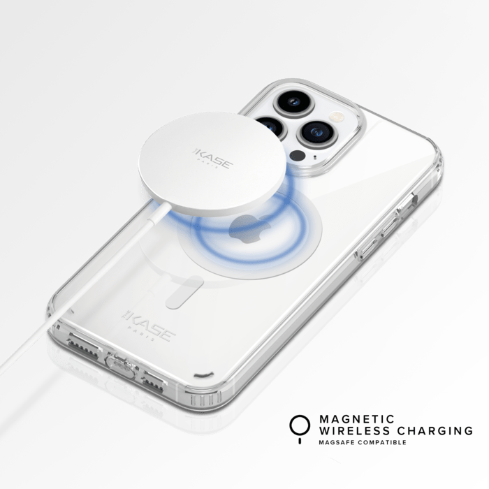 Coque antibact&eacute;rienne antichoc magn&eacute;tique invisible pour Apple iPhone 14 Pro, Transparente