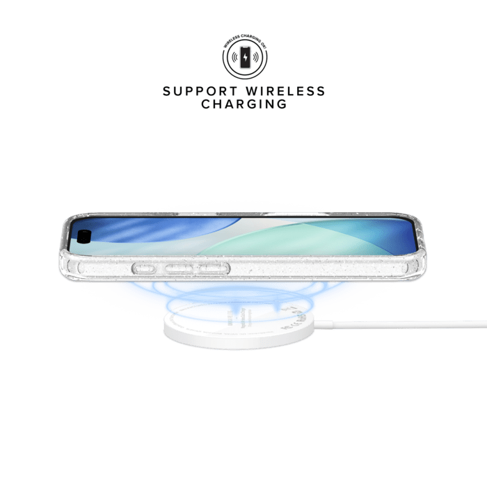 Coque hybride &eacute;tincelante invisible GEN 2.0 83% de plastique recycl&eacute; pour Apple iPhone 17, Transparente