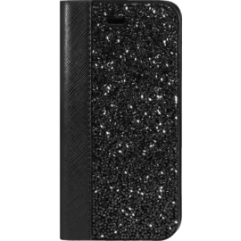 Coque Clapet Bling Strass pour Apple iPhone 6/6s, Minuit Noir