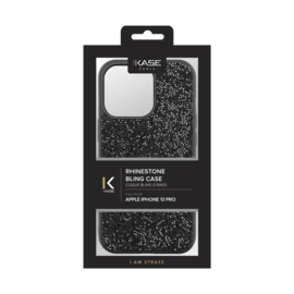 Coque Bling Strass pour Apple iPhone 13 Pro, Minuit Noir