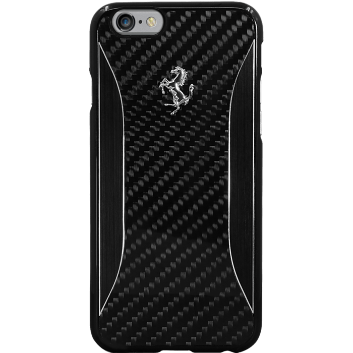 Ferrari Experience coque carbone veritable & aluminium pour Apple iPhone 6/6s, Noir