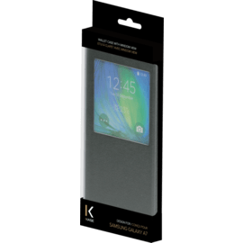 Etui à clapet avec Window View pour Samsung Galaxy A7 A700, Noir