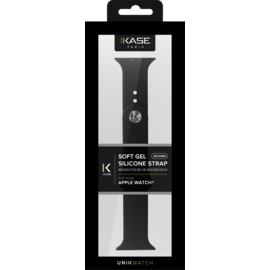 Bracelet en gel de silicone doux pour Apple Watch® Series 1/2/3/4 38/40mm, Noir de jais