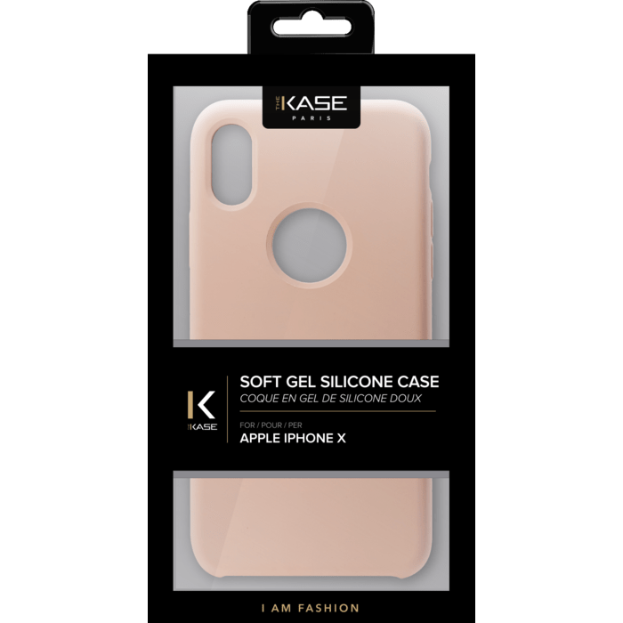 Coque en Gel de Silicone Doux pour Apple iPhone X, Rose Sable