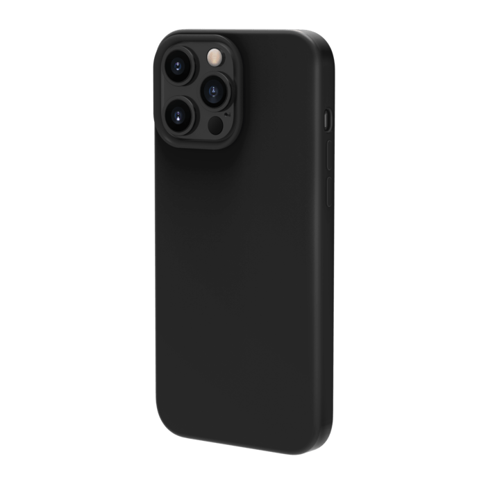 Coque antichoc en gel de silicone doux pour Apple iPhone 13 Pro Max, Noir satin