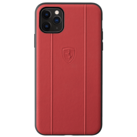 Ferrari Off Track Genuine leather case for Apple iPhone 11 Pro Max, Red