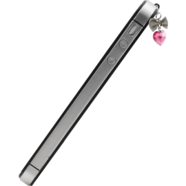 Jack Plug bijoux orné de cristaux Swarovski, Cœur avec ruban, Rose