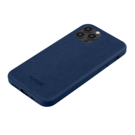 Coque en Su&egrave;de Alcantara pour Apple iPhone 12 Pro Max, Bleu indigo