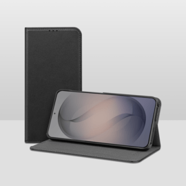 Coque clapet folio avec fente pour cartes & support fabriqu&eacute; avec &eacute;tui en plastique recycl&eacute; Pour Samsung Galaxy S26 5G, Noir