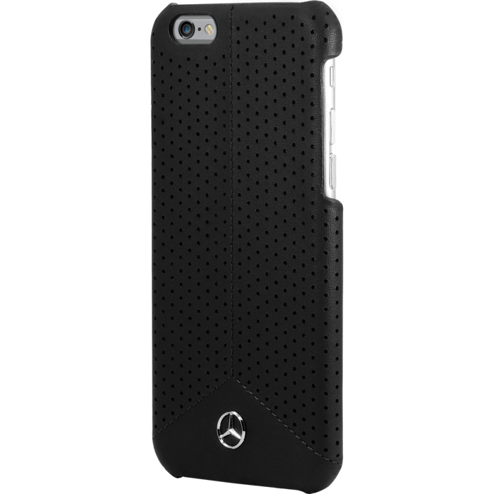 Mercedes Benz Pure Line Coque cuir perfor&eacute; veritable pour Apple iPhone 6/6s, Noir