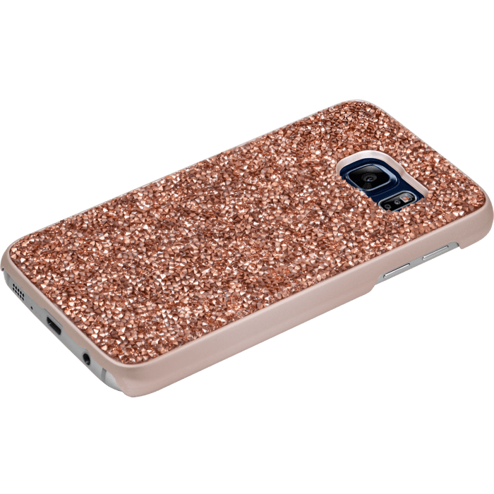 Coque Bling Strass pour Samsung Galaxy S7 Edge, Or Rose