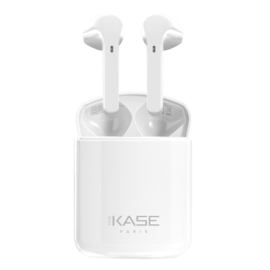 &Eacute;couteurs sans fil Sonik Lite On-Ear avec bo&icirc;tier de chargement, Blanc brilliant