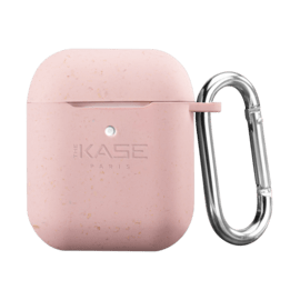 Coque antibact&eacute;rienne vegan bio 100 % z&eacute;ro d&eacute;chet pour Apple AirPods, Rose rhubarbe