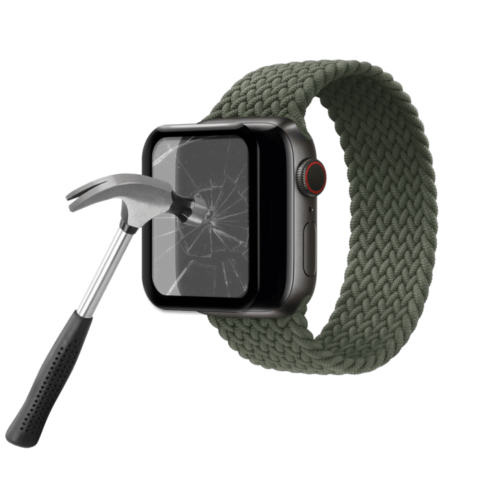 Protection d'&eacute;cran en verre tremp&eacute; Bord &agrave; Bord Incurv&eacute; pour Apple Watch&reg; Series 4/5/6/SE 44mm
