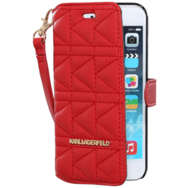 Karl Lagerfeld Coque clapet pour Apple iPhone 6/6s, Kuilted, Rouge