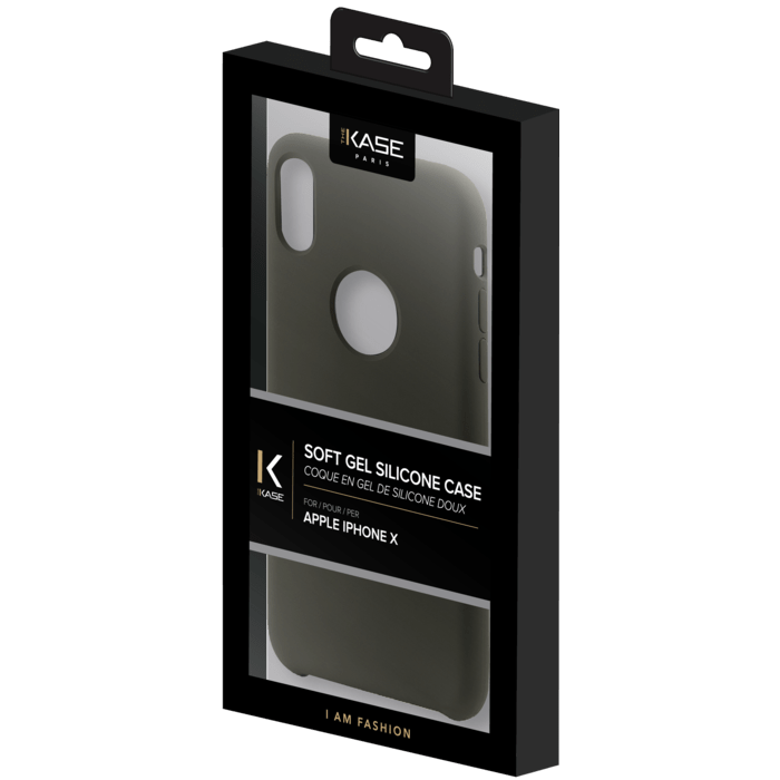 Coque en gel de silicone doux pour Apple iPhone X, Vert olive fonc&eacute;