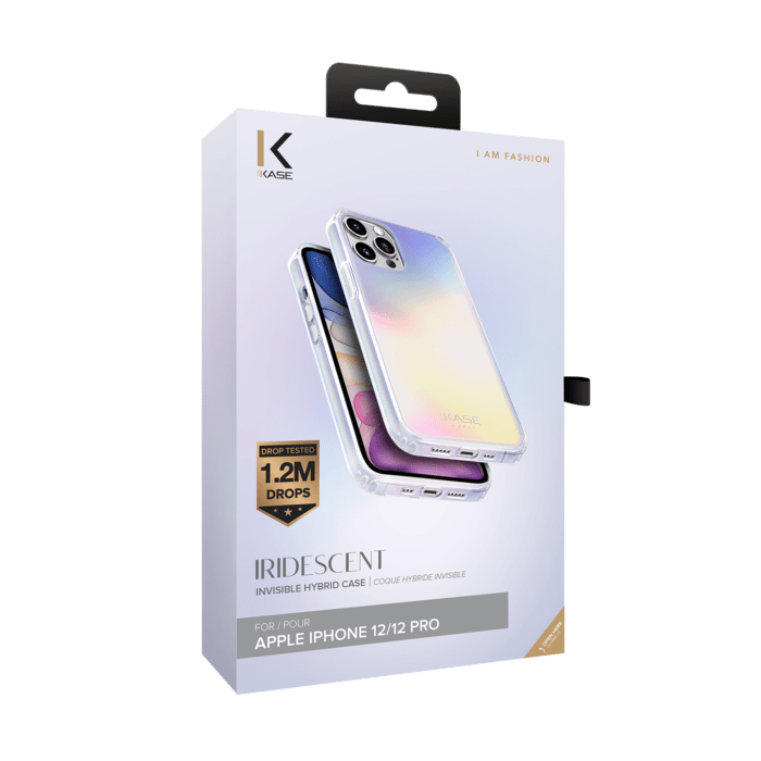 (O) Coque hybride invisible iridescente pour Apple iPhone 12/12Pro, Iridescente