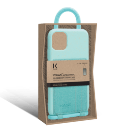 Coque antibactérienne Vegan bio en bandoulière pour Apple iPhone 11, Vert brumeux