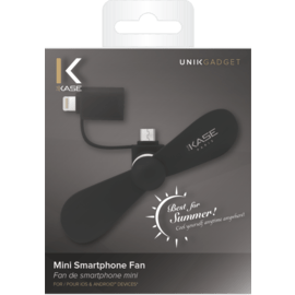 Mini ventilateur de smartphone (Pour les appareils iOS et Android™), Noir