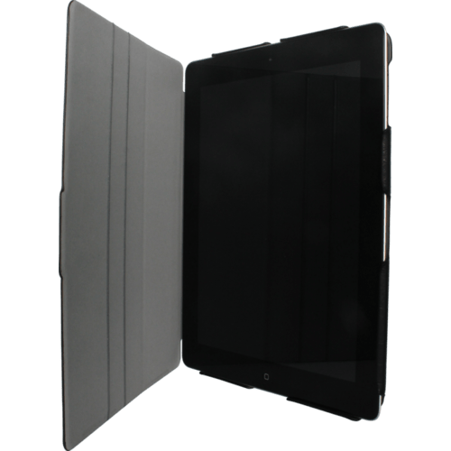 Coque Clapet pour Apple iPad 2/3/4, Façon croco Noir