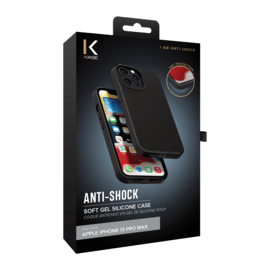 Coque antichoc en gel de silicone doux pour Apple iPhone 13 Pro Max, Noir satin