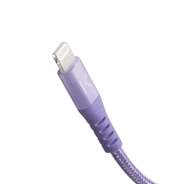C&acirc;ble USB-C vers Lightning certifi&eacute; MFi Apple m&eacute;tallis&eacute; tress&eacute; Charge/sync (1M), Violet Lilas