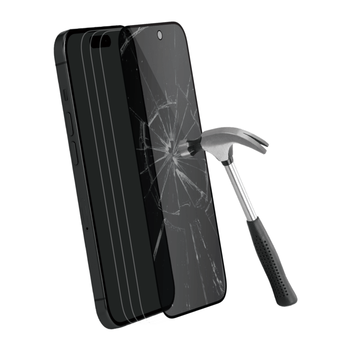 Protection d'écran Privée en verre trempé (100% de surface couverte) pour Apple iPhone 15 Plus, Noir