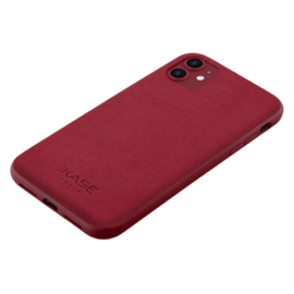 Coque en Su&egrave;de Alcantara pour Apple iPhone 11, Rouge rubis